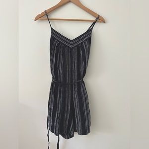 UNIQLO Linen Blend Romper - Navy